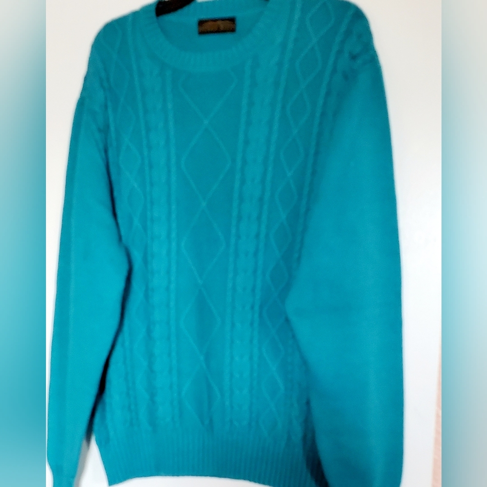 Eildon Hills Men's Cotton Teal Sweater